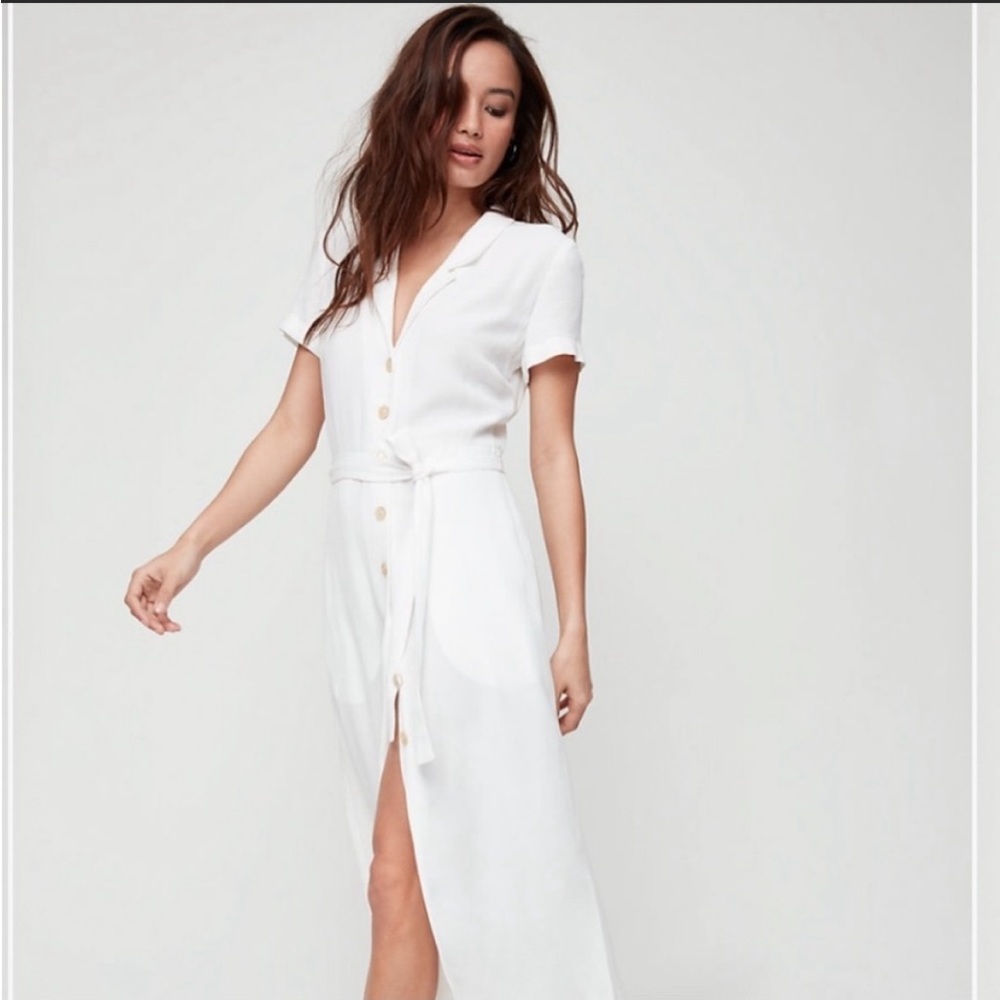 NWT Aritzia Wilfred Shirt Dress color Espace in size Large